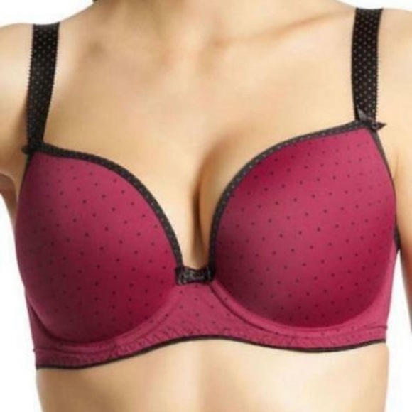 Freya Deco Dot Moulded Underwire Bra polka dot purple black size 32 I‎ - Picture 10 of 11